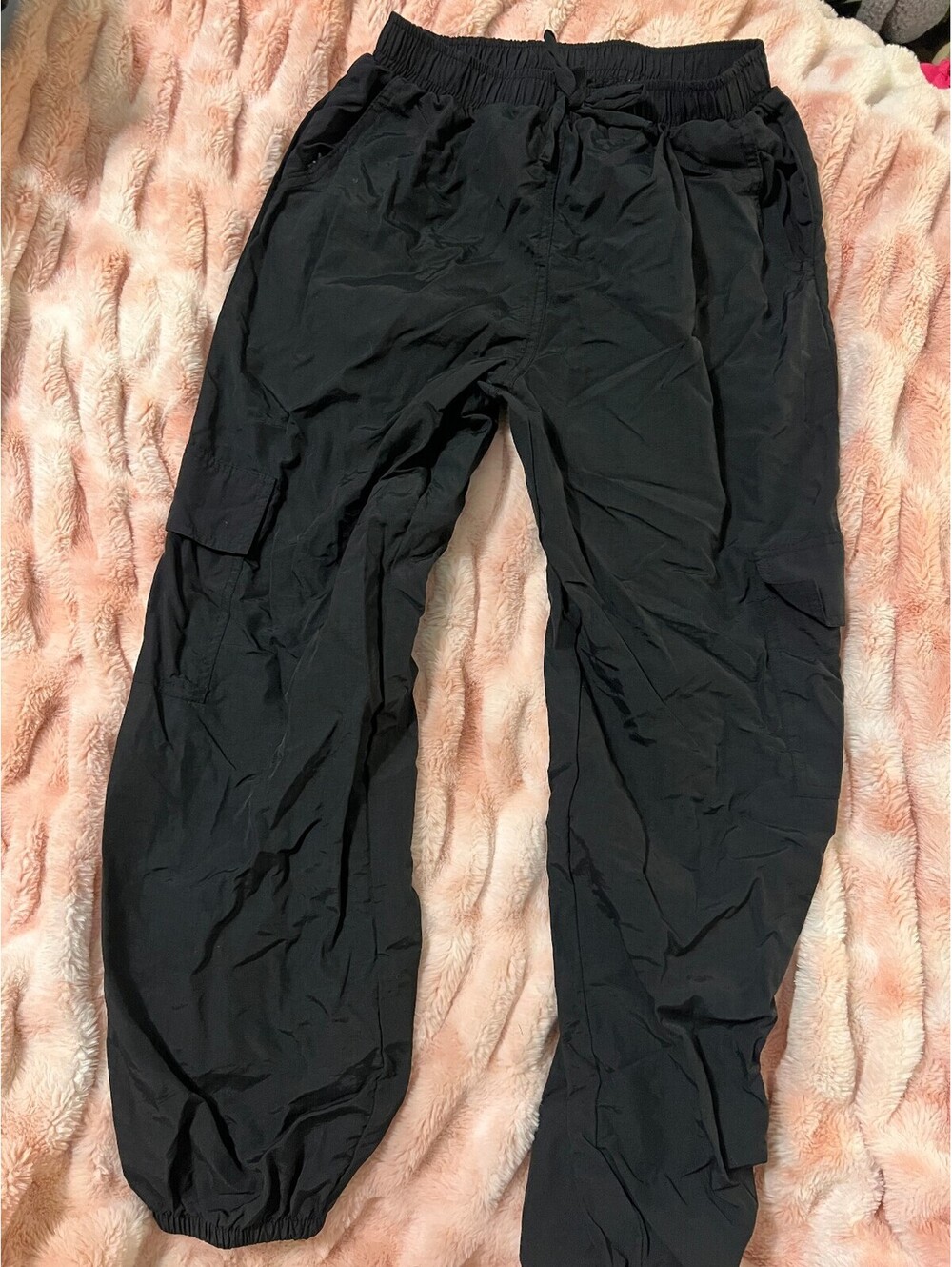 Art Class Black Cargo Jogger Pants Kids L 10/12 Utility Pull On